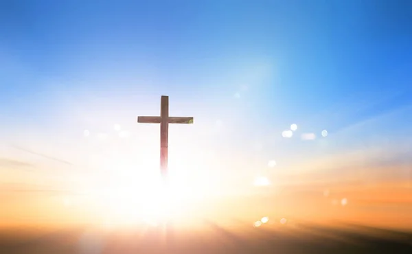 Cross Blurred Sky Background — Stock Photo, Image