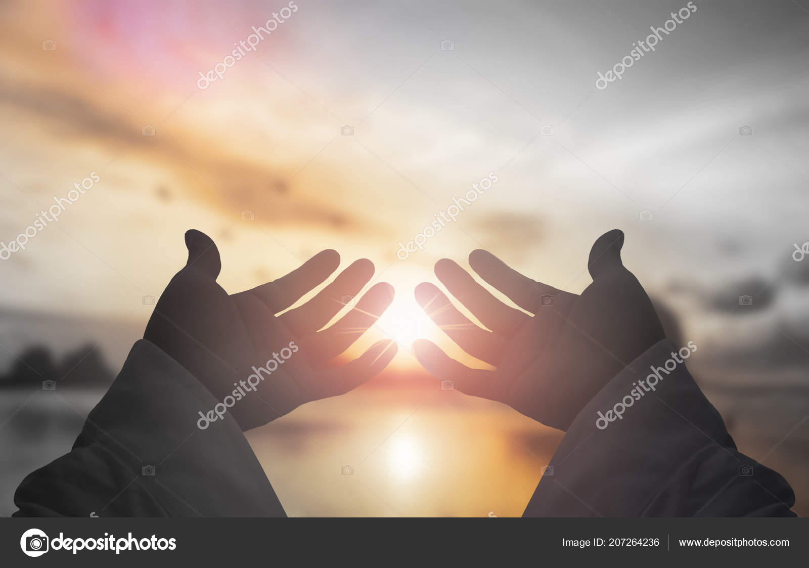 Concept God's Salvation Human Hands Open Palm Worship Stock Photo by  ©paulshuang 207264236