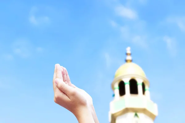 Moslim Eid Qurban Concept Muslim Prayer Hand — Stockfoto