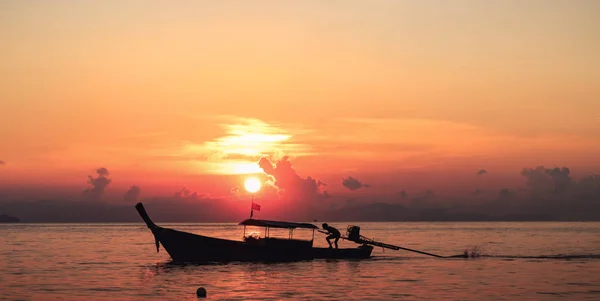 Water conservation conceptBoat in the sunset