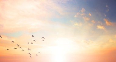 Göksel dünya kavramı: Sunset / gündoğumu ile bulutlar