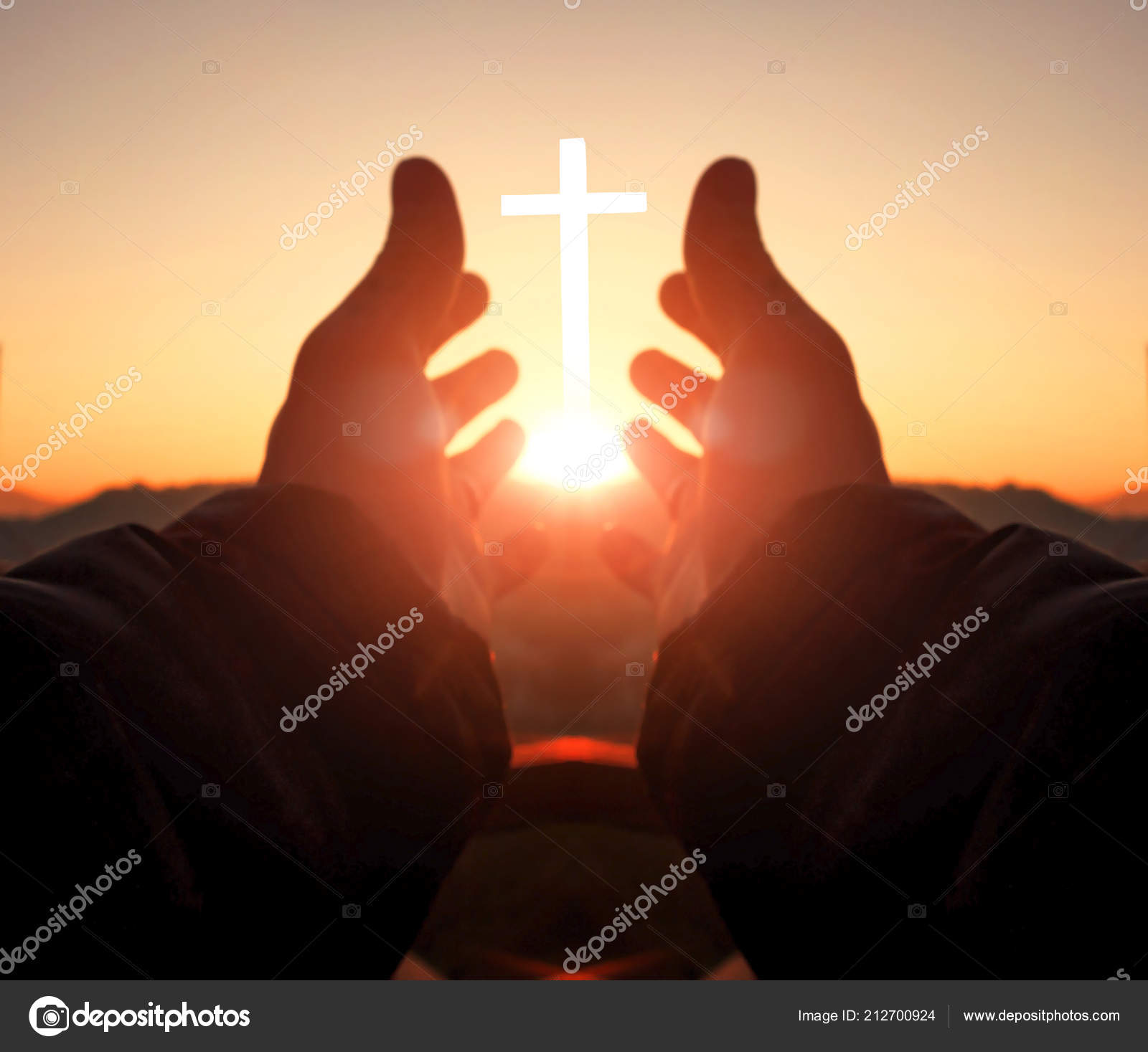 Prayer Worship Concept Human Hands Open Palm Worship Stock Photo by  ©paulshuang 212700924