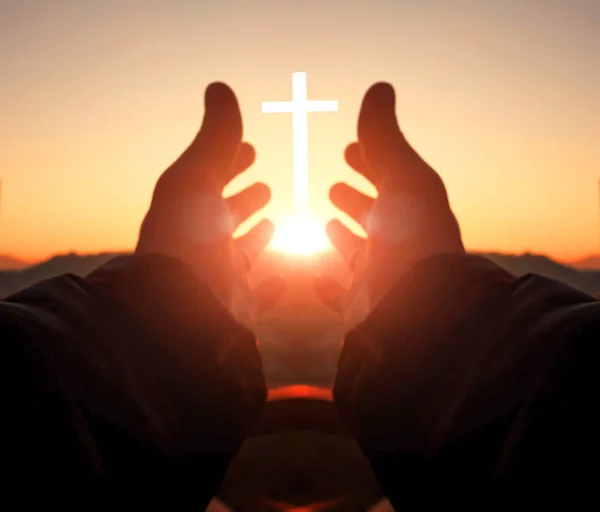 Modlitby Uctívání Koncept Lidské Ruce Otevřené Dlaně Nahoru Uctívání — Stock fotografie