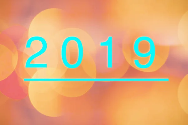 Happy New Year 2019 Blur Abstract Bokeh Background — Stock Photo, Image