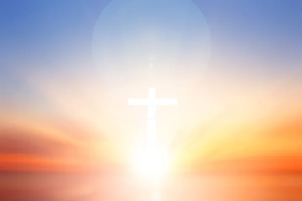 Worship Praise God Conceptcross Blurry Background — Stock Photo, Image