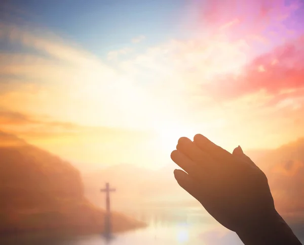 Conceito Oração Adoração Luta Vitória Por Deus — Fotografia de Stock