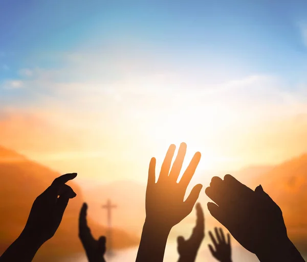 Conceito Dia Mundial Religião Humano Abrir Duas Mãos Vazias Para — Fotografia de Stock