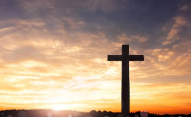 Kurtuluş kavramı: Hristiyan ve İsa 'nın haç sembolü.
