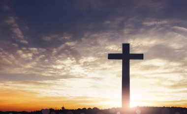 Kurtuluş kavramı: Hristiyan ve İsa 'nın haç sembolü.