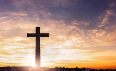Kurtuluş kavramı: Hristiyan ve İsa 'nın haç sembolü.