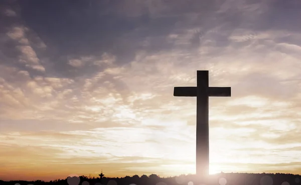 salvation concept:The Cross symbol of christian and Jesus Christ