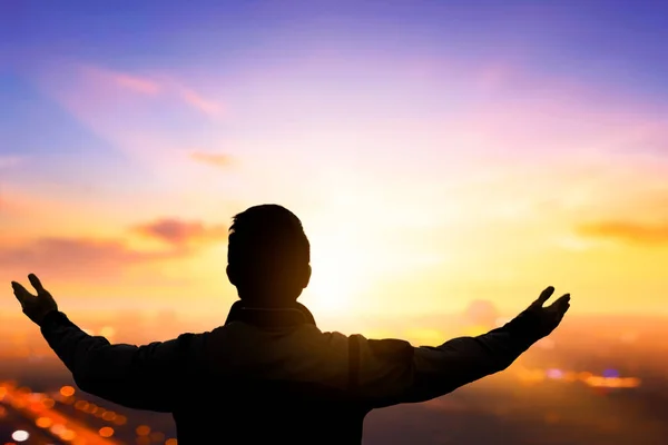 Freedom Concept Human Hands Open Palm Worship — Stock Photo, Image