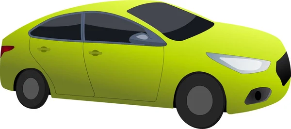 Yellow Green Sport Car Vector Graphic — Stock Vector