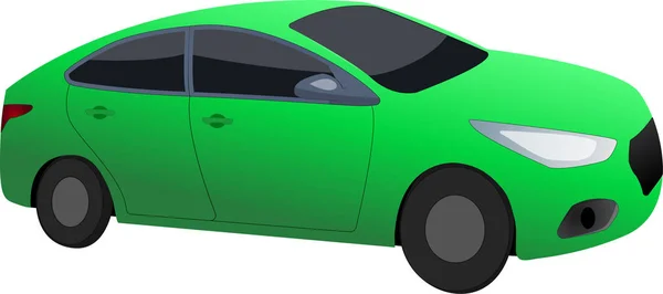 Grön Sport Bil Vektorbild — Stock vektor
