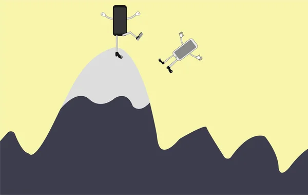 Güçlü smartphone zayıf bir smartphone kazanır. Dağdan zayıf smartphone düşüyor
