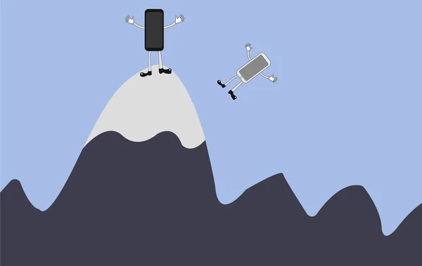 Güçlü smartphone zayıf bir smartphone kazanır. Dağdan zayıf smartphone düşüyor