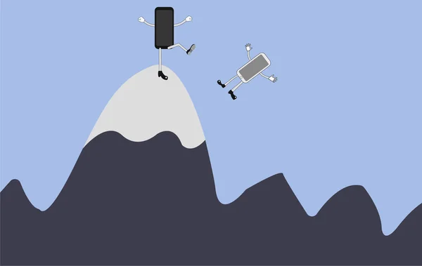 Güçlü smartphone zayıf bir smartphone kazanır. Dağdan zayıf smartphone düşüyor