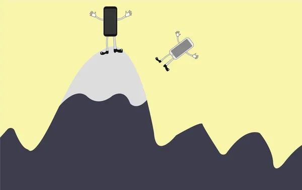 Güçlü smartphone zayıf bir smartphone kazanır. Dağdan zayıf smartphone düşüyor