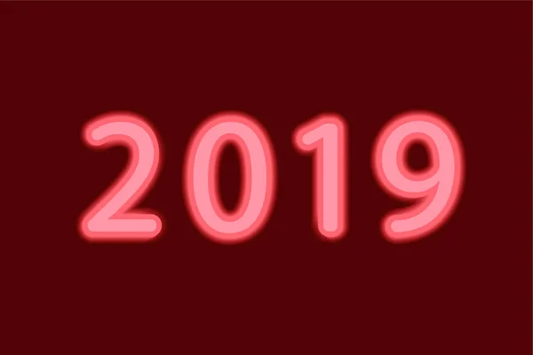 2019 yeni yıl boyama vektör Eps10 illüstrasyon neon ile
