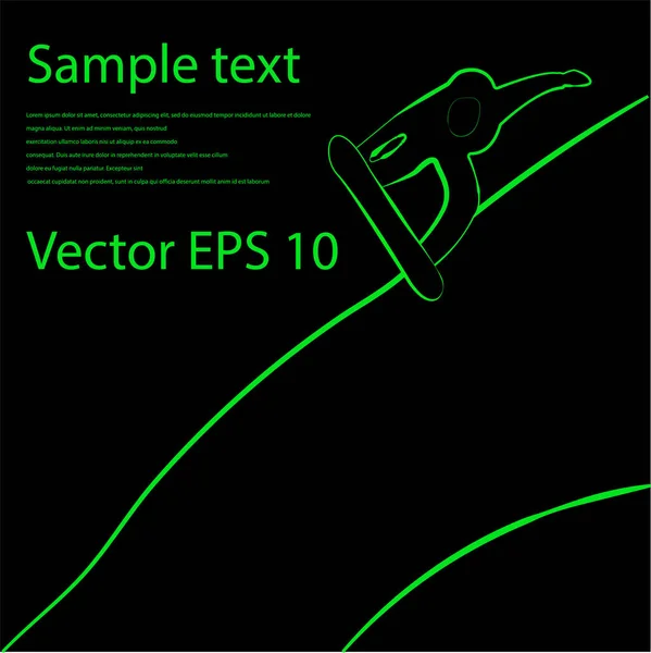 Snowboard karlı dağlar üzerinde uçuş. Vektör çizim Eps 10