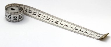 İzole üzerinde beyaz arka plan ölçmek için teyp. Kilo kaybı. Dikiş.