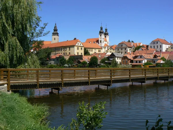 Veduta Del Castello Del Ponte Telc Repubblica Ceca — Foto Stock