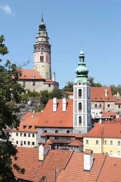 Zamek Kościół Český Krumlov Republika Czeska — Zdjęcie stockowe