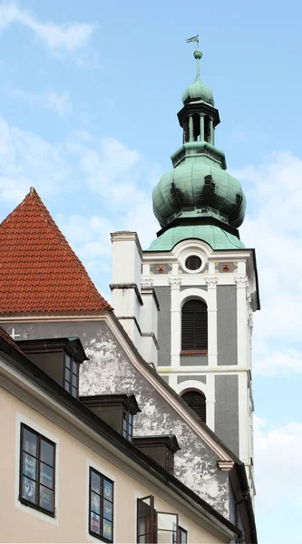 Vecchia Chiesa Cesky Krumlov Repubblica Ceca — Foto Stock