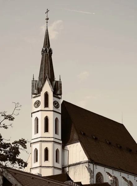 Vecchia Chiesa Cesky Krumlov Repubblica Ceca — Foto Stock