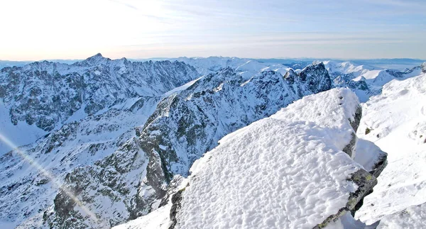 Berge Winter Schöner Sonnenuntergang Tatra Berge — Stockfoto