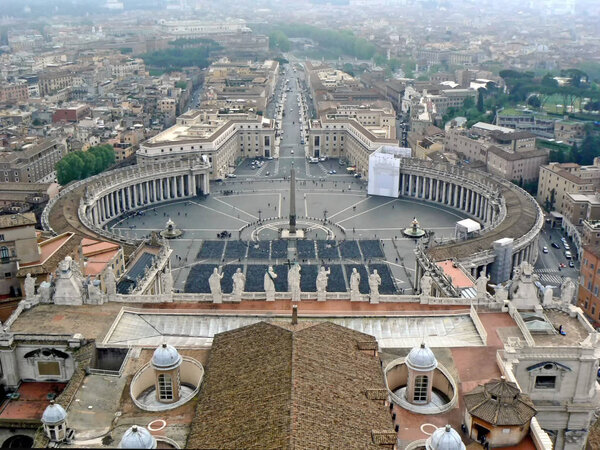 View of St. Peter's Square from st. peter's basilica, in Vatican,