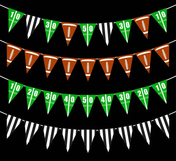 Futebol americano bunting bandeiras festa decoração —  Vetores de Stock