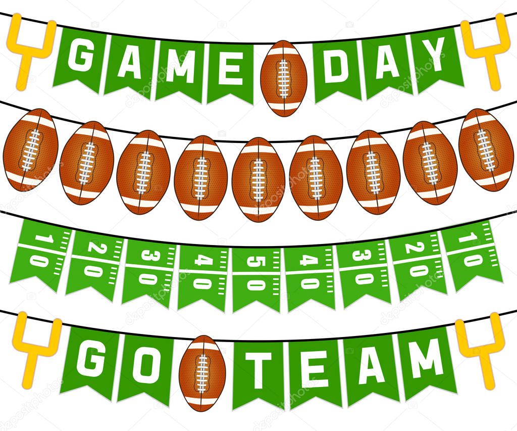 American football bunting flags party decoration