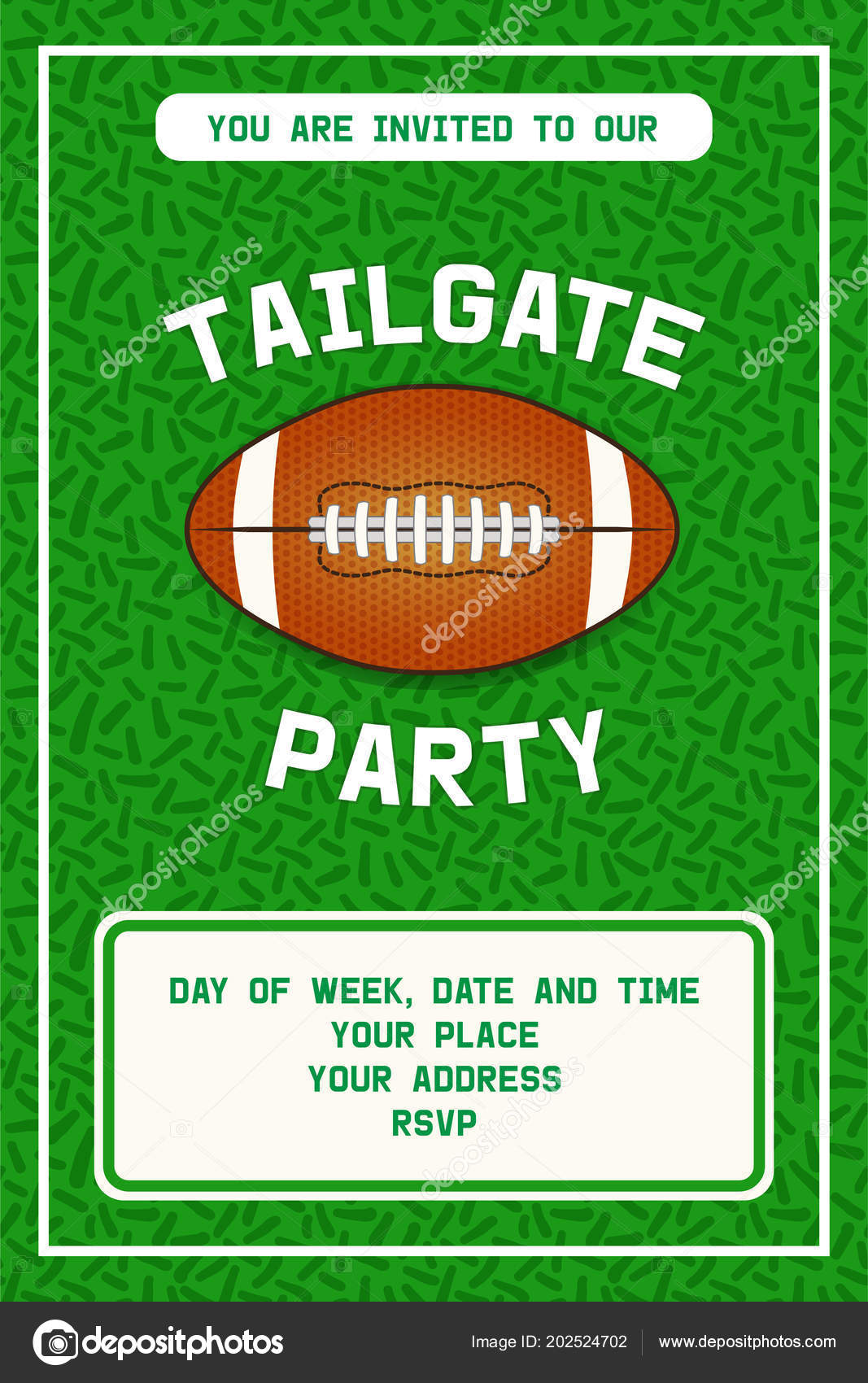 American Football Tailgate Party Flyer Design Stock Vector Image By C Ishkrabal 202524702