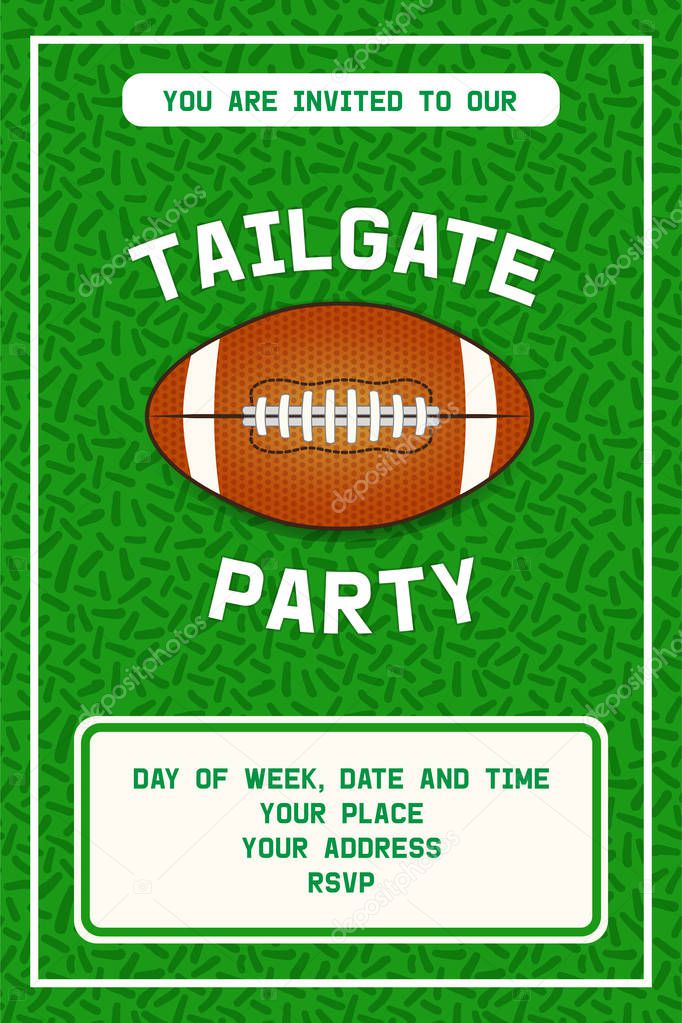 American football tailgate party flyer design