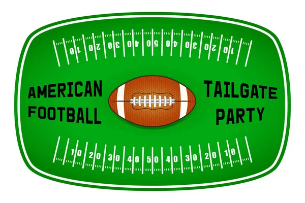 Futebol americano tailgate festa etiqueta design — Vetor de Stock