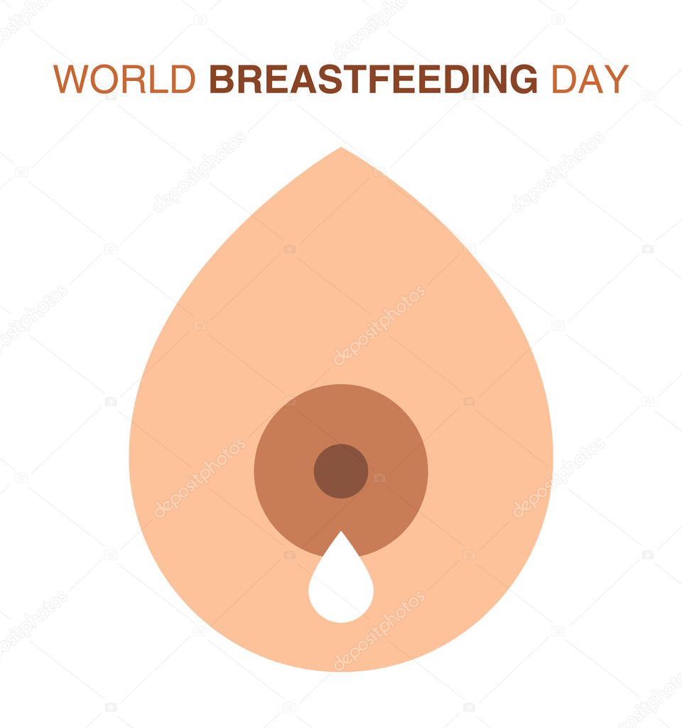 Breastfeeding banner in flat style