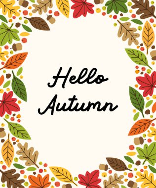 Sevimli sonbahar yaprakları çerçeve