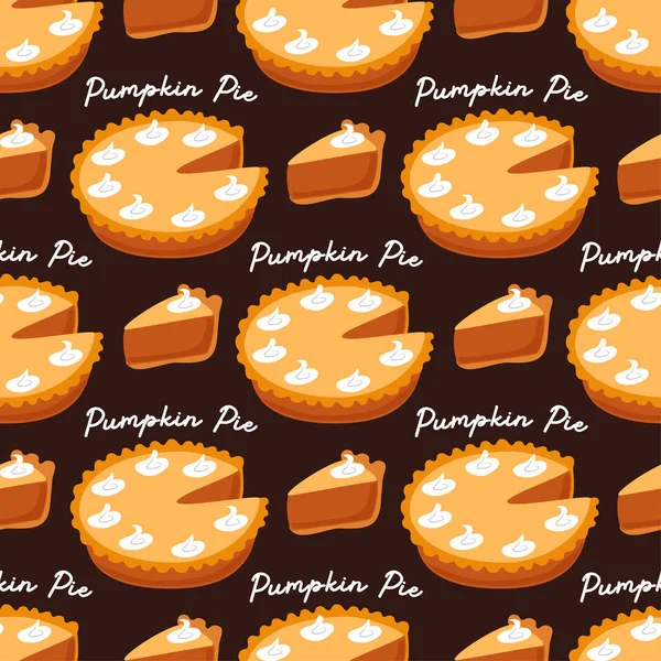 Ładny wzór z Pumpkin Pie i napis — Wektor stockowy
