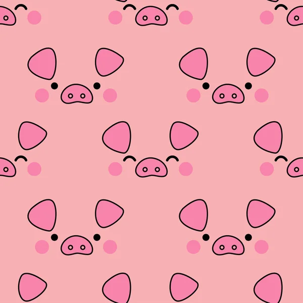 Симпатичные свиньи бесшовный фон картины — стоковый вектор