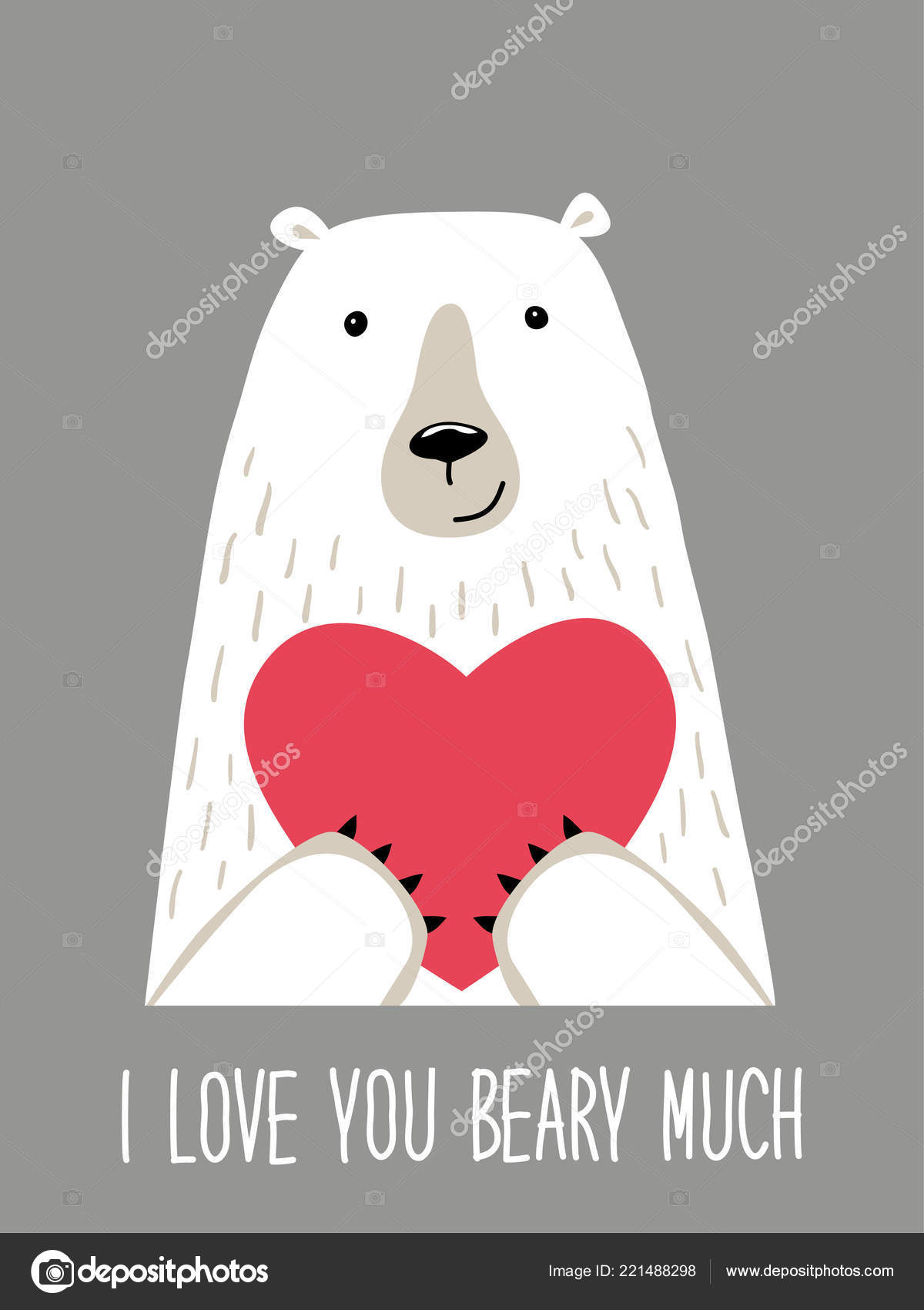 Cute Retro Hand Drawn Valentines Day Card As Funny Bear With Heart And Quote I Love You Beary Much Vector Image By C Ishkrabal Vector Stock Cute Retro Hand Drawn Valentines Day Card As Funny Bear With Heart And Quote I Love You Beary Much Vector Image By C Ishkrabal Vector Stock