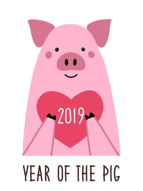 Cute 2019 yıl of domuz poster