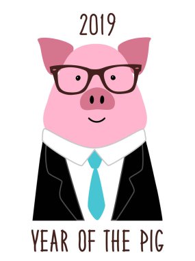 Cute 2019 yıl of domuz poster