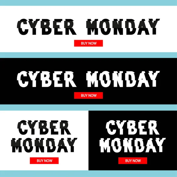 Inscripción Cyber Monday en estilo de fallo distorsionado ideal para publicidad, branding, acciones, promoción — Vector de stock