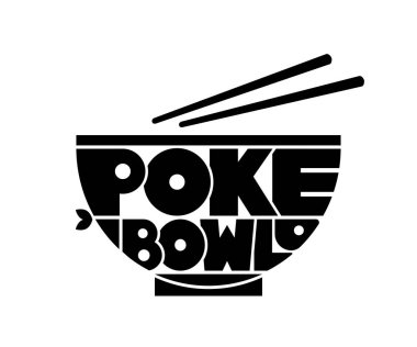 Poke kase Hawaii mutfağı restoran sağlıklı gıda balık menü Logo yazı