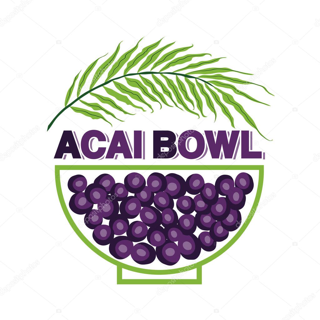 Cute Acai Bowl sign can be used as icon, logo, poster, menu etc