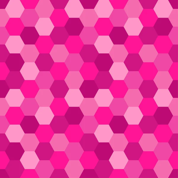 Geometrischer nahtloser abstrakter Hintergrund mit Sechseckformen als Mosaikmuster in der trendigen Farbe Kunststoff-Rosa 2019 — Stockvektor