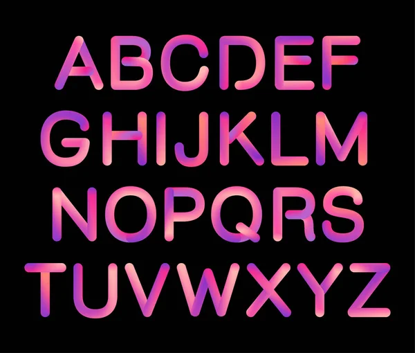 Flexible tube neon 3D gradient Alphabet in sunset colors — ストックベクタ