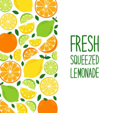 Şirin narenciye meyve limon, limon ve portakal arka planda canlı lezzetli renkler taze limonata için ideal