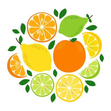Şirin narenciye meyve limon, limon ve portakal arka planda canlı lezzetli renkler taze limonata için ideal